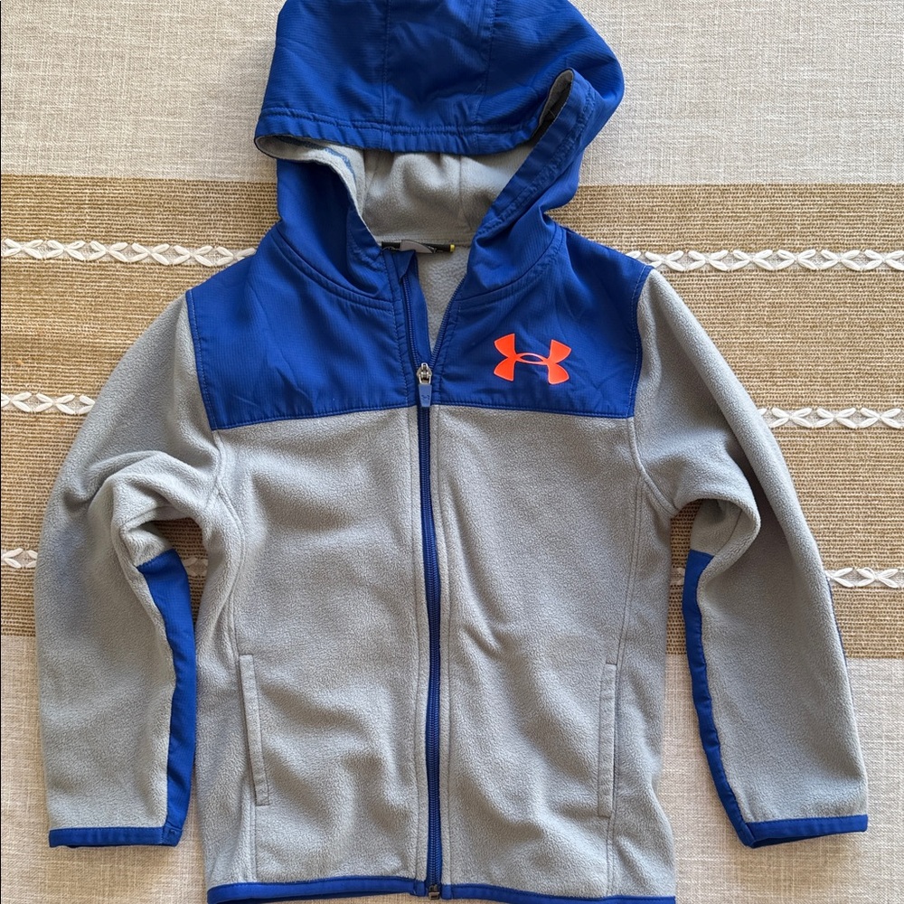 Under Armour Kids Blue and Gray Zip-Up Hoodie